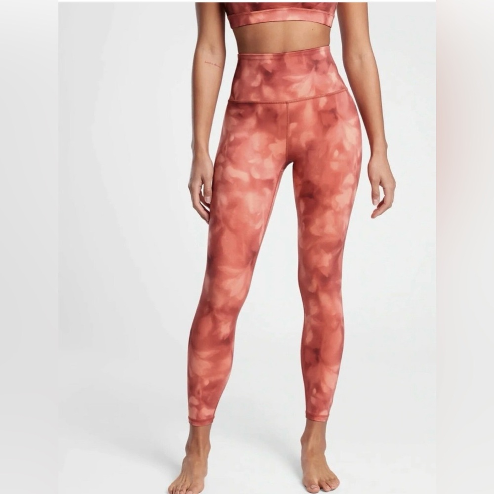 ATHLETA Women's Elation Serene Island Coral 7/8 Leggings Sz small tall